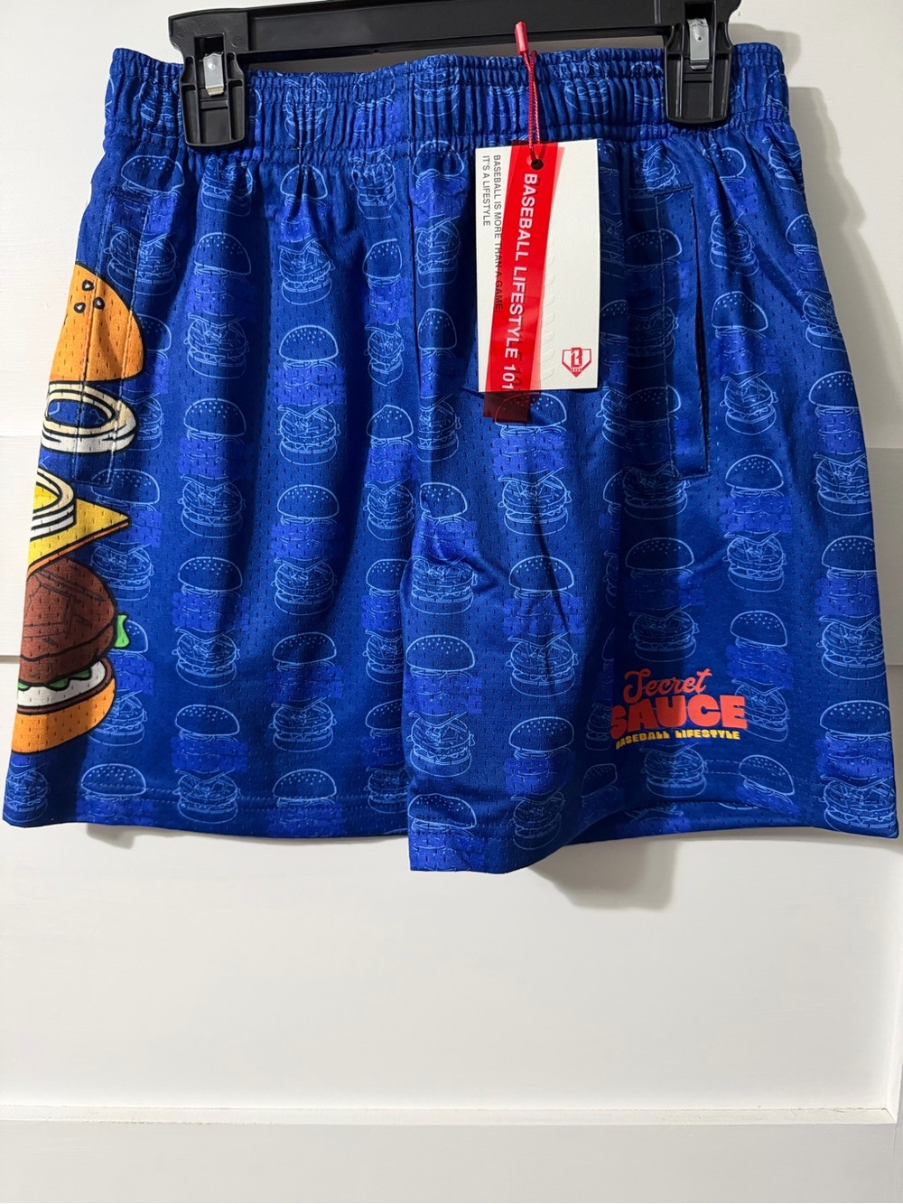 Baseball Lifestyle 101 Burger Secret Sauce Youth Medium Shorts